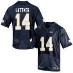 Notre Dame Fighting Irish Men's Johnny Lattner #14 Navy Blue Under Armour Authentic Stitched College NCAA Football Jersey WDX1799NT